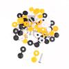 48Pcs Car Hinged Cover Cap License Number Plate Fitting Fixing Self Tapping Screw White Black Yellow License Plate Rivet