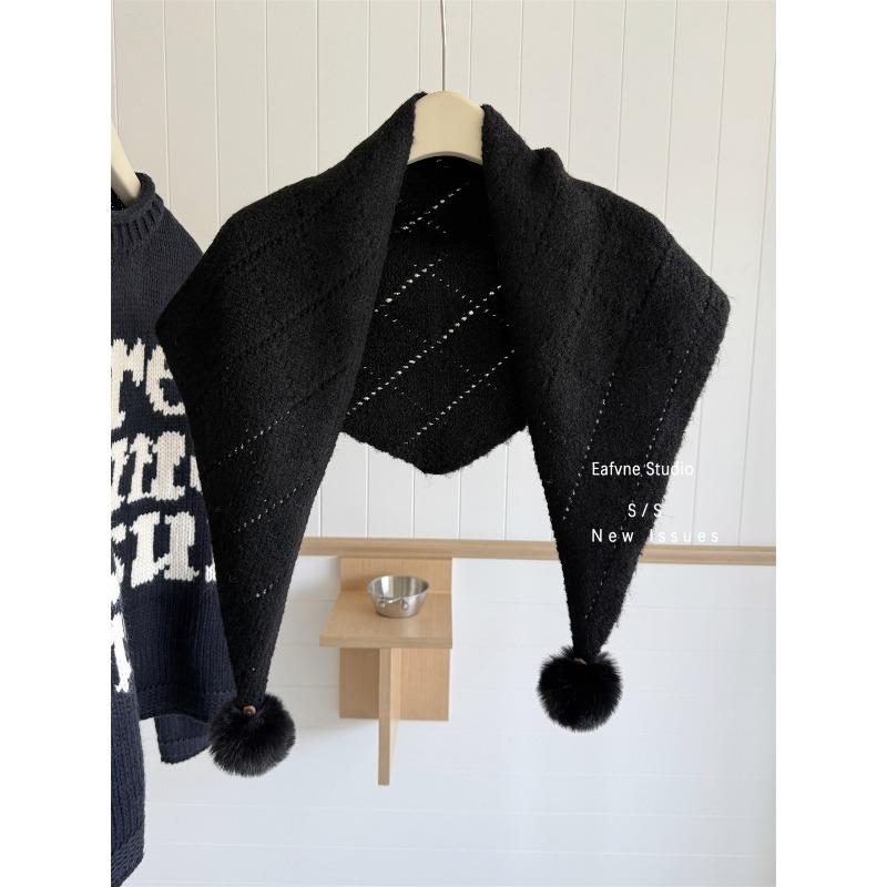 A New Triangular Scarf for Women A Versatile Pilling  and A Student Knitted Woolen Scarf Shawl for Warmth