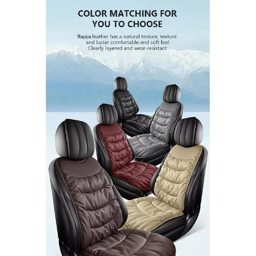 SEAMETAL Leatherette Car Seat Cushion Seat Cover Front/Backrest Breathable Seat Protector Mat Pad for Car Interior Accessories
