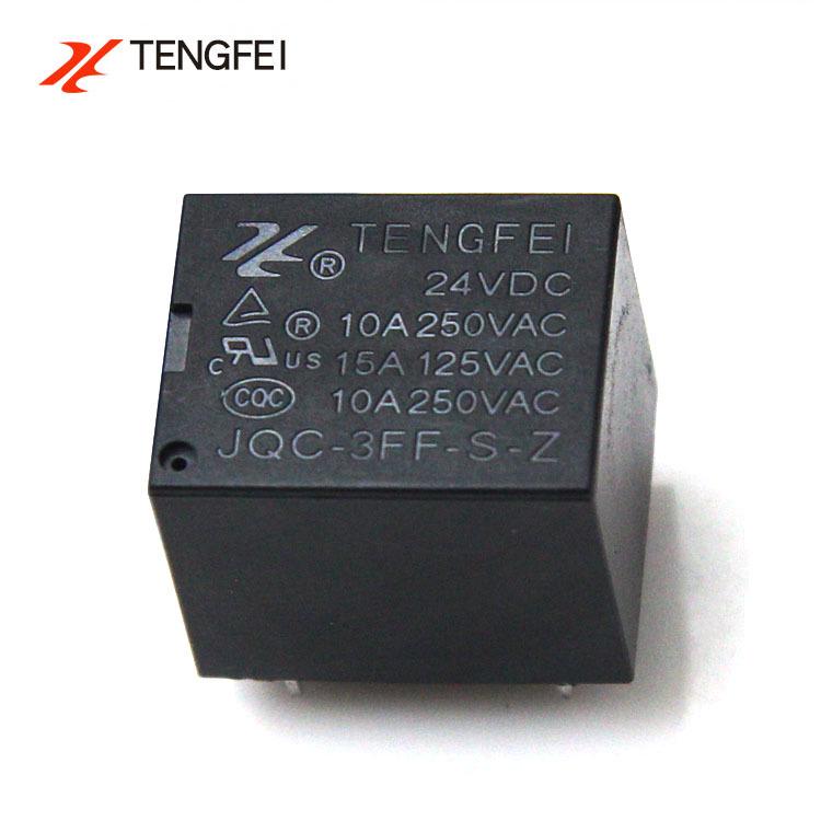 Tengfei JQC-3FF-Z 5-Pin DC Relay, 5V/9V/12V/24V, 10A Changeover