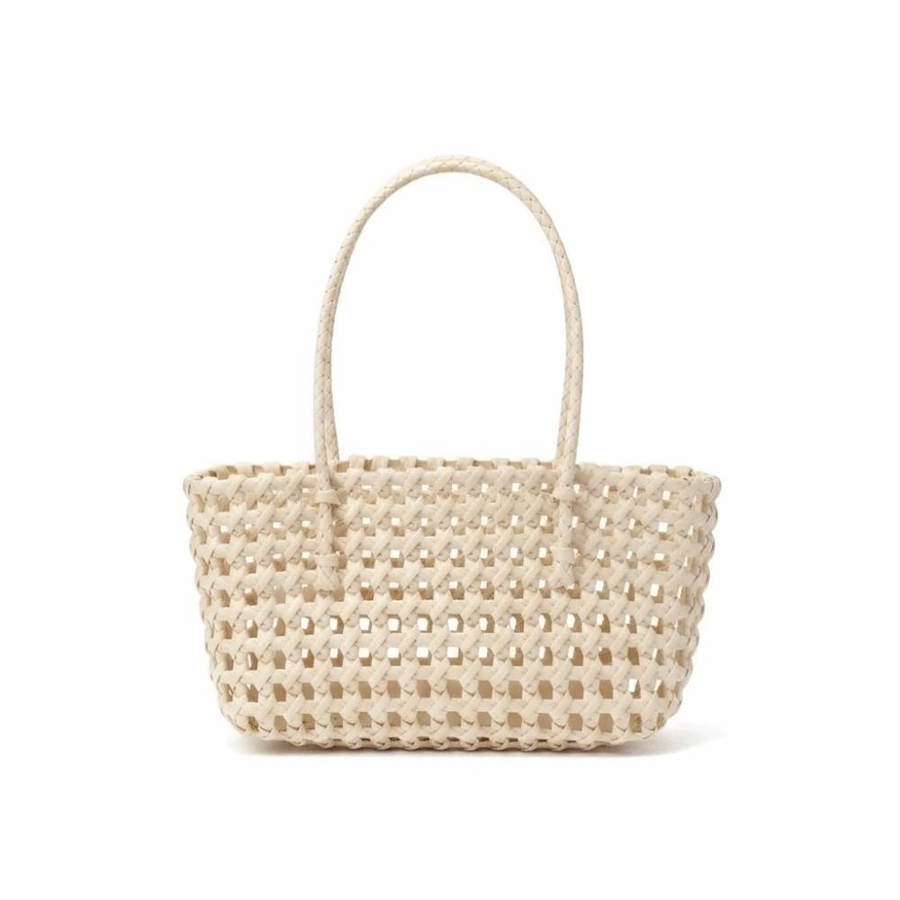 Large Capacity Hollow Out Tote Lightweight Handmade Handbag Woven Basket Bag  Poolside Picnic