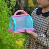 1 Set Critter Viewer Box with Tweezers Magnifying Glass Portable Handle Mesh Kids Outdoor Nature Exploration Small Animal Catcher Observation