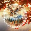Eagle Wind Chime Outdoor Decor Kinetic Art Hanging Ornament for Porch Balcony Garden Durable Metal Eagle in Flight with Sunrise Forest Scene