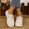 Women's Large Size Casual Loafers - 2024 Spring/Autumn, European & American Style, Flat-Bottom, Low-Top