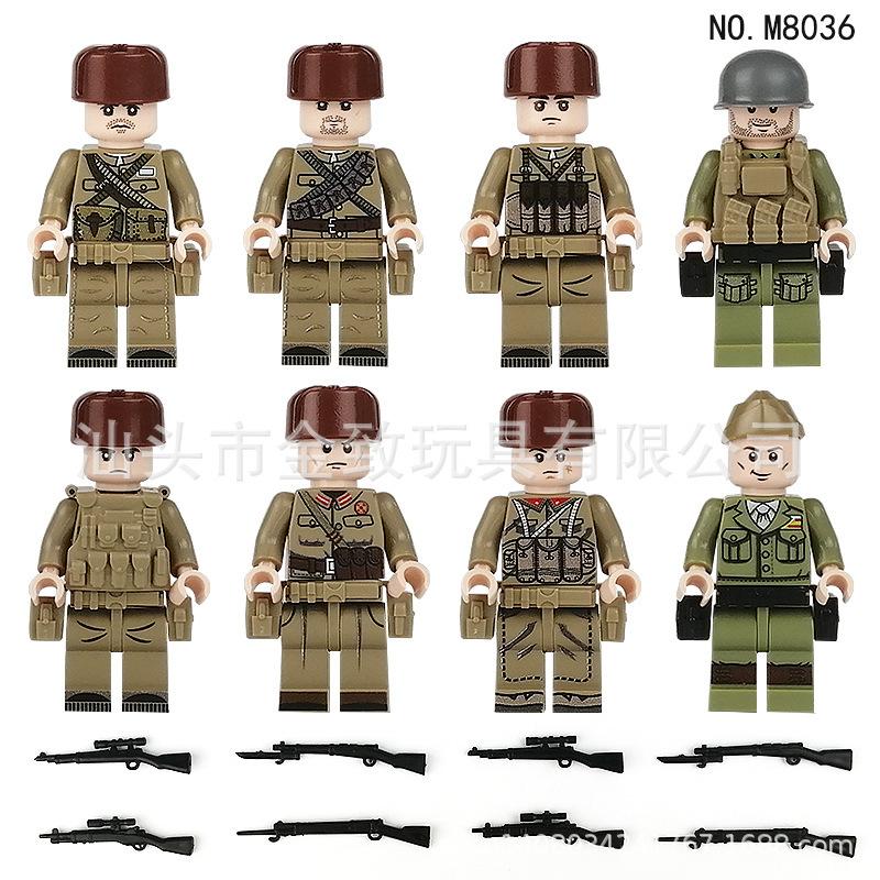 High-Standard Jet High-Standard Tradem8036Volunteersoldierassemble Minifigure-Modelure Small Premium-Quality Particle Superior-Grade Doll One Size