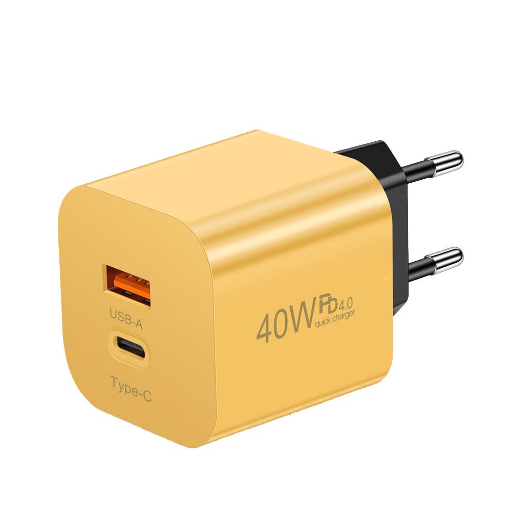 40W Type-C PD Charger with EU/US/UK Plug - Fast Charging Adapter