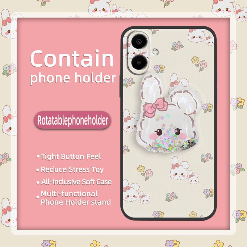 Rotatable Stand Quicksand Phone Case For Samsung Galaxy A07 Glitter Kickstand Skin Feel Silicone Simplicity Silicone TPU