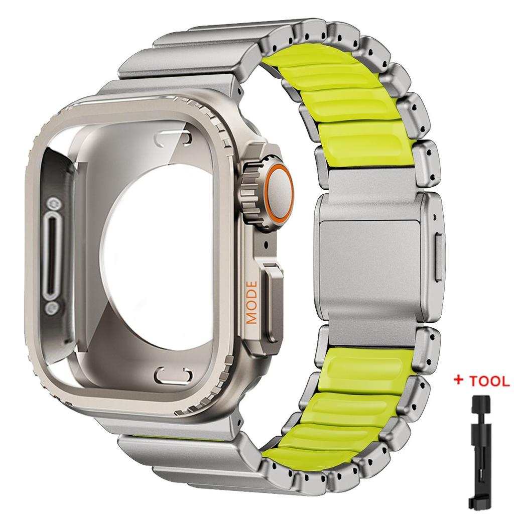 Rem+Boett i Rostfritt Stål / Titan för Apple Watch Ultra3 2 49mm 46 45mm 44 42mm Lyxarmband iWatch Serie 11 10 9 8 7 6