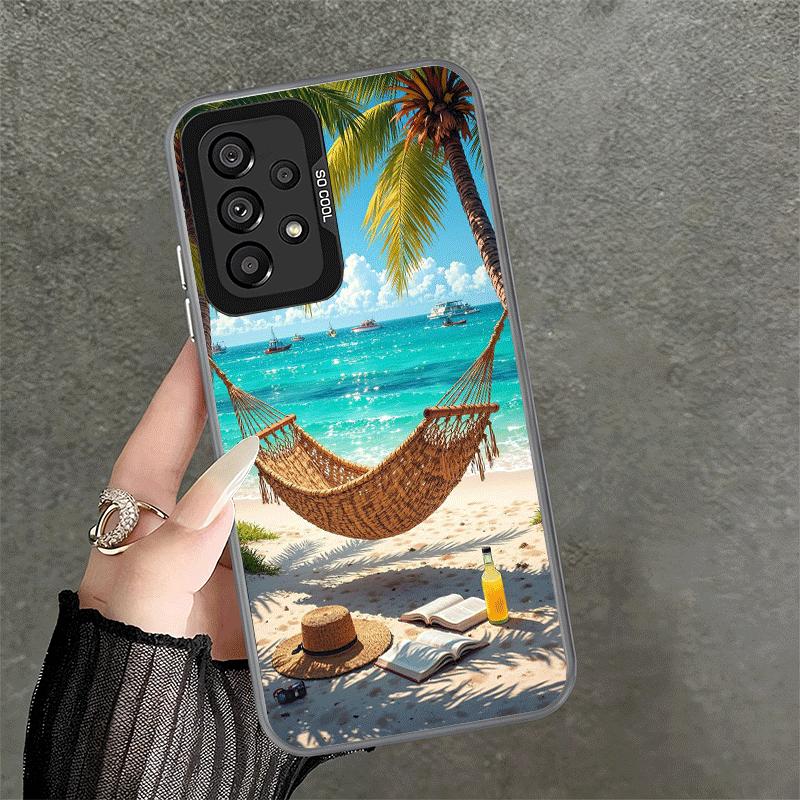 Sommer Strand Meer Palmenbaum Urlaub Stoßfeste Handyhülle für Samsung A17 A16 A15 A14 A37 A57 A36 A56 A26 A35 A55 A25 A34 A54 A2