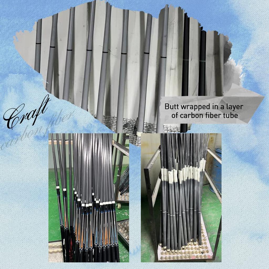 KONLLEN Carbon Fiber Pool Cue Stick, 58-inch, Adult, Full Carbon Technology, Low Deflection Pool Cue, Billiard Cue with 12.5mm Tip (Easy Control, Pro