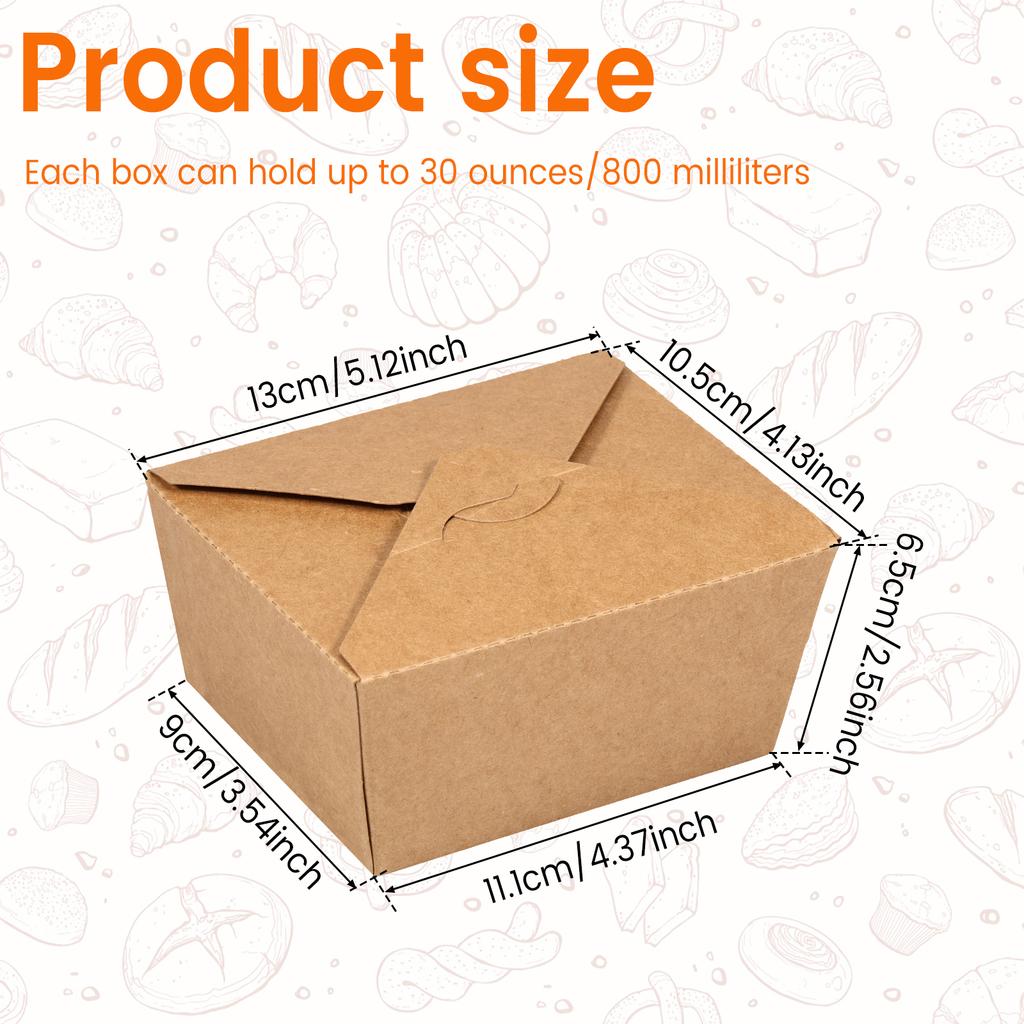 50Pcs Take Out Food Containers 30oz Take Out Paper Container Recyclable To Go Food Containers for Restaurant Party