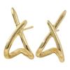 Hypoallergenic Geometric Ear Jewelry Gold Color Zinc Zinc Alloy Hollow  Earrings  Club