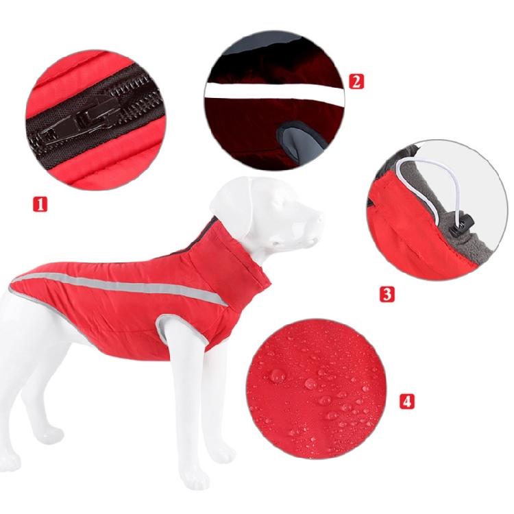 Dog Reflective Jacket Winter Warm Coat Medium Large Dog Clothes Pet Supplies