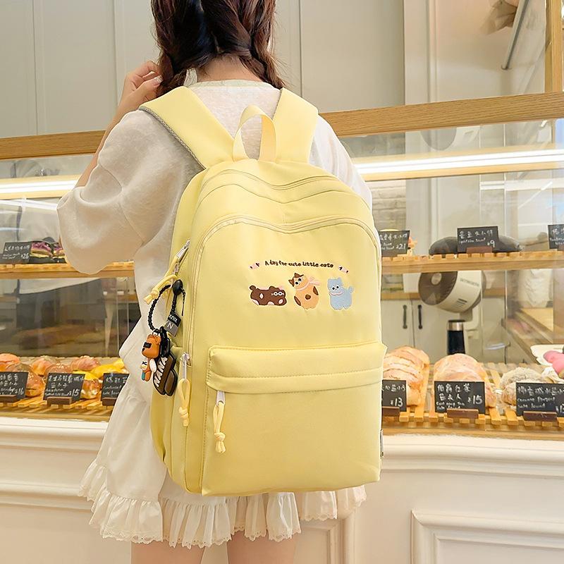 School Bag New High-Value Japanese Ins Fresh Sweet Cute Cartoon Backpack for Middle and High School Students Simple and Lightweight Backpack