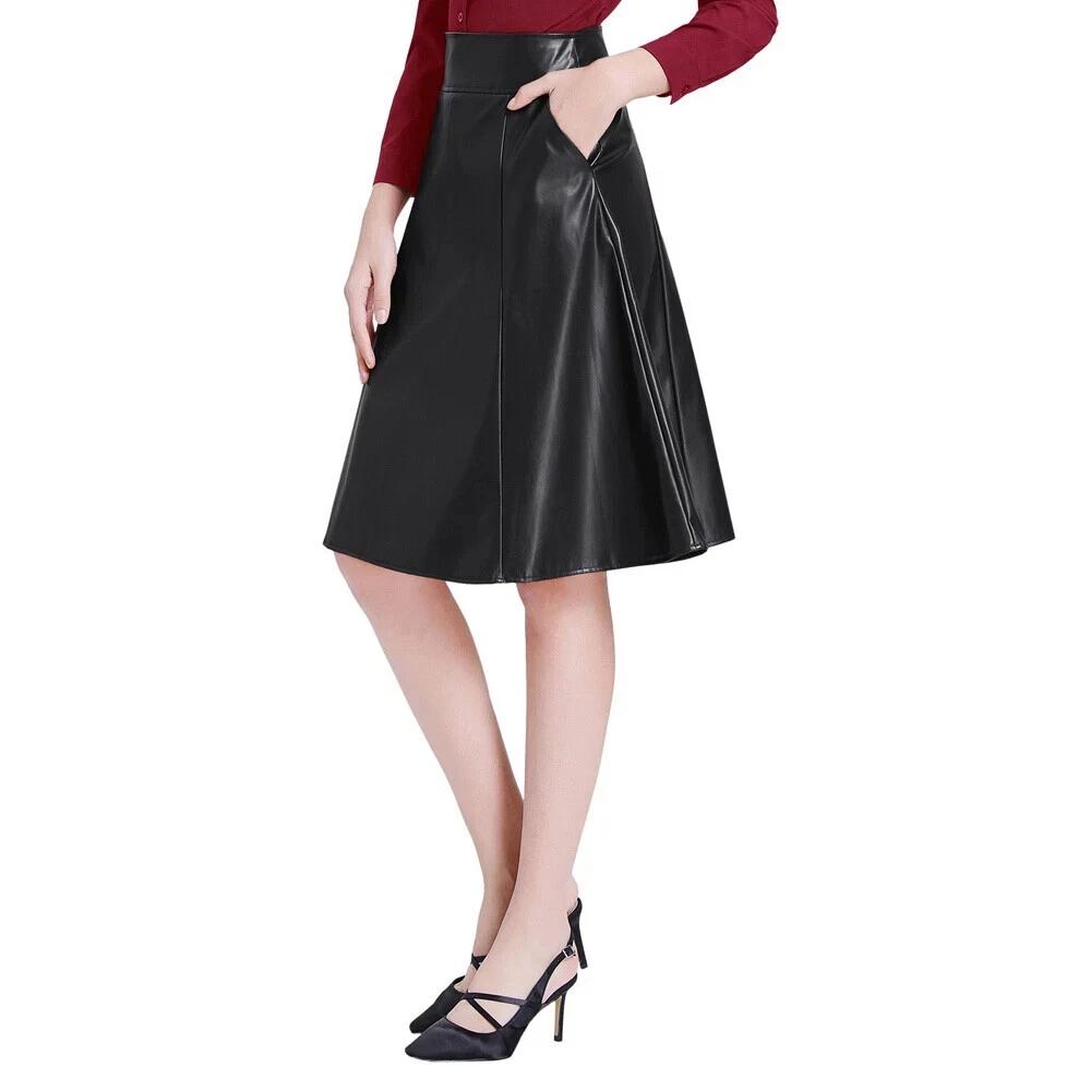 Genuine Women's Skirt Handmade  Lambskin Leather Soft Fashion Party Club Wear
