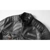 Men's Cross-Border PU Leather Motorcycle Jacket, European/American Style, Modern Tough Guy, Plus Velvet.