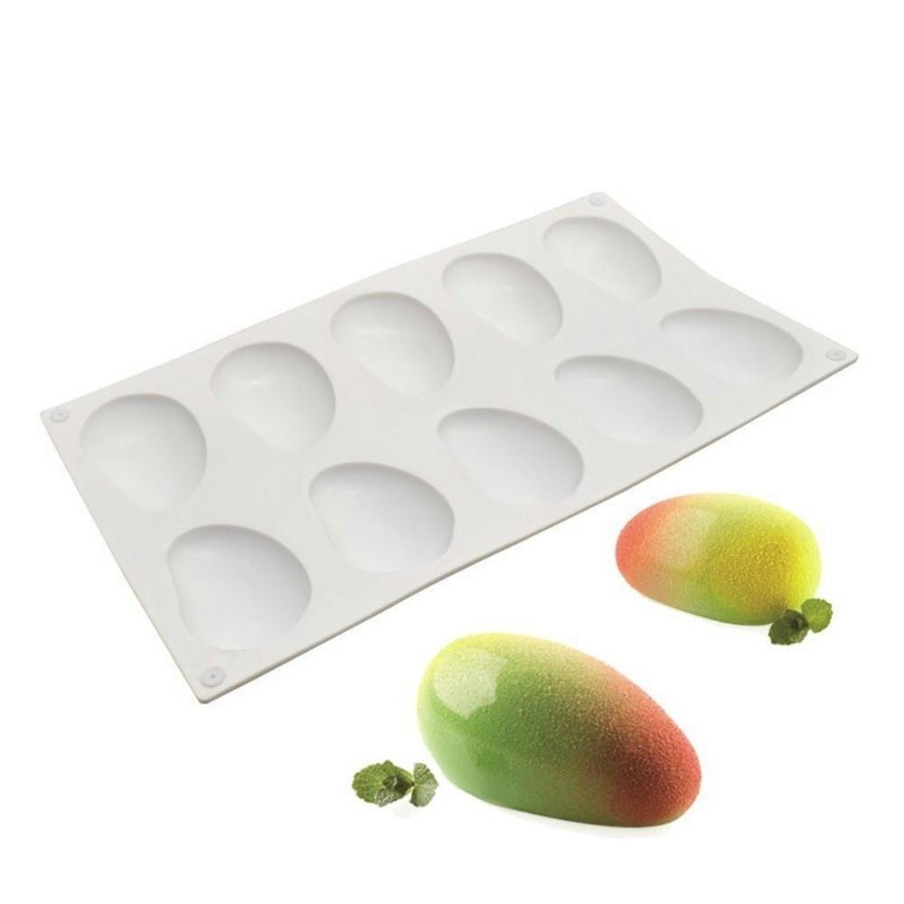 Durable 10-Cavity Silicone Mango Mold Reusable DIY 3D Mango Mold Heat-Resistant Easy To Clean Fruit Molds Jelly Candy