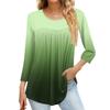 Women's Fashion Casual Three-quarter Sleeve Printed Round Neck Top