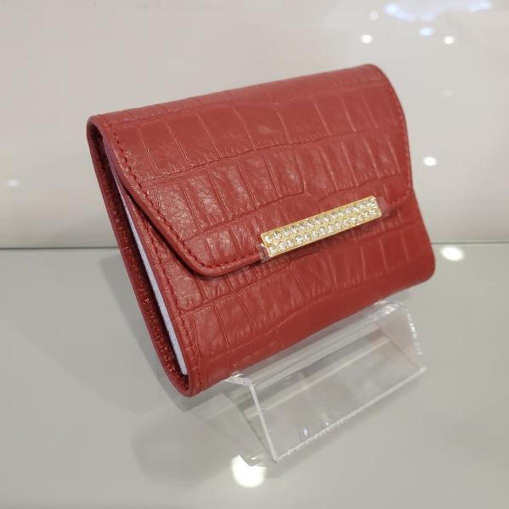 Moncross REAW19165 Portefeuille Demi en Cuir de Vachette à Motifs Cubiques pour Femme