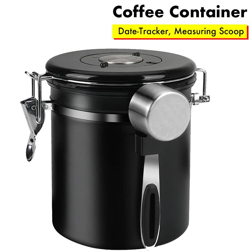 Buy Coffee Container, Airtight Stainless Steel Coffee Jar with One Way