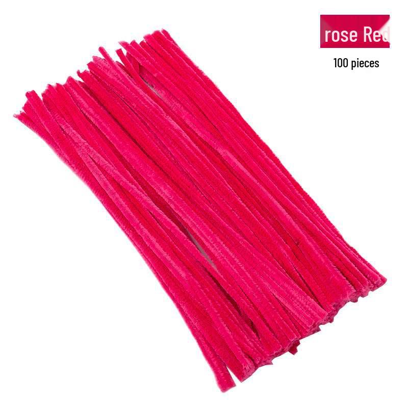 Encrypted Pipe Cleaners: Dense, Thickened 8mm White Strips with Mixed Colors for Handmade DIY Bouquets