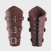 4 Pcs Mens Renaissance Costume Medieval Knight Tunic Costume Viking PU Belt Arm Guards Halloween Elf Warrior Cosplay