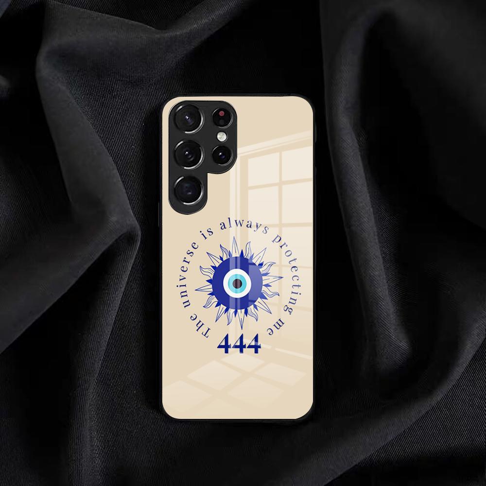 Vintage Evil Eyes Blue Phone Case For Samsung S25 Edge Ultra S23 S22 S21 S20 Ultra Plus S24 Fe A54 A53 A25 Glass Cover