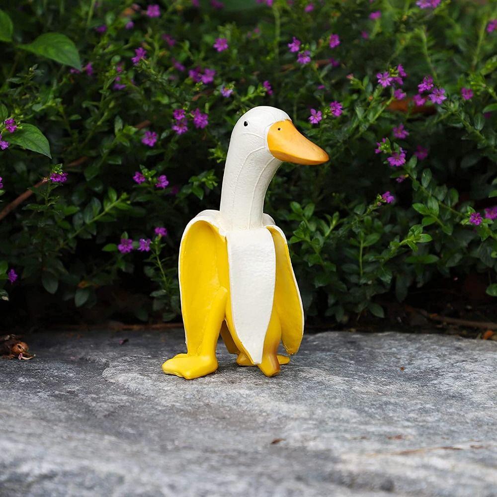 Whimsical Weird Gifts Porch Patio Lawn For Outdoor Banana Duck Duck Sculpture Ornament Duck Statues
