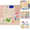 Wooden Montessori Math Learning Stick Color Recognition Matching Board Educational Toy For Early Childhood