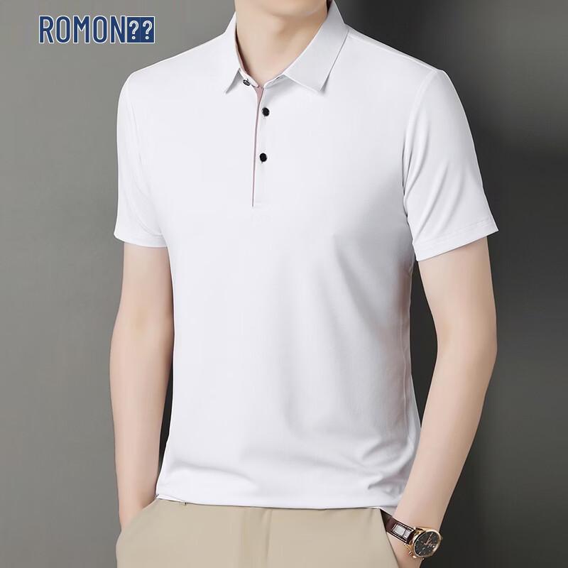

Romon Men s Short Sleeve Business Polo Shirt XL