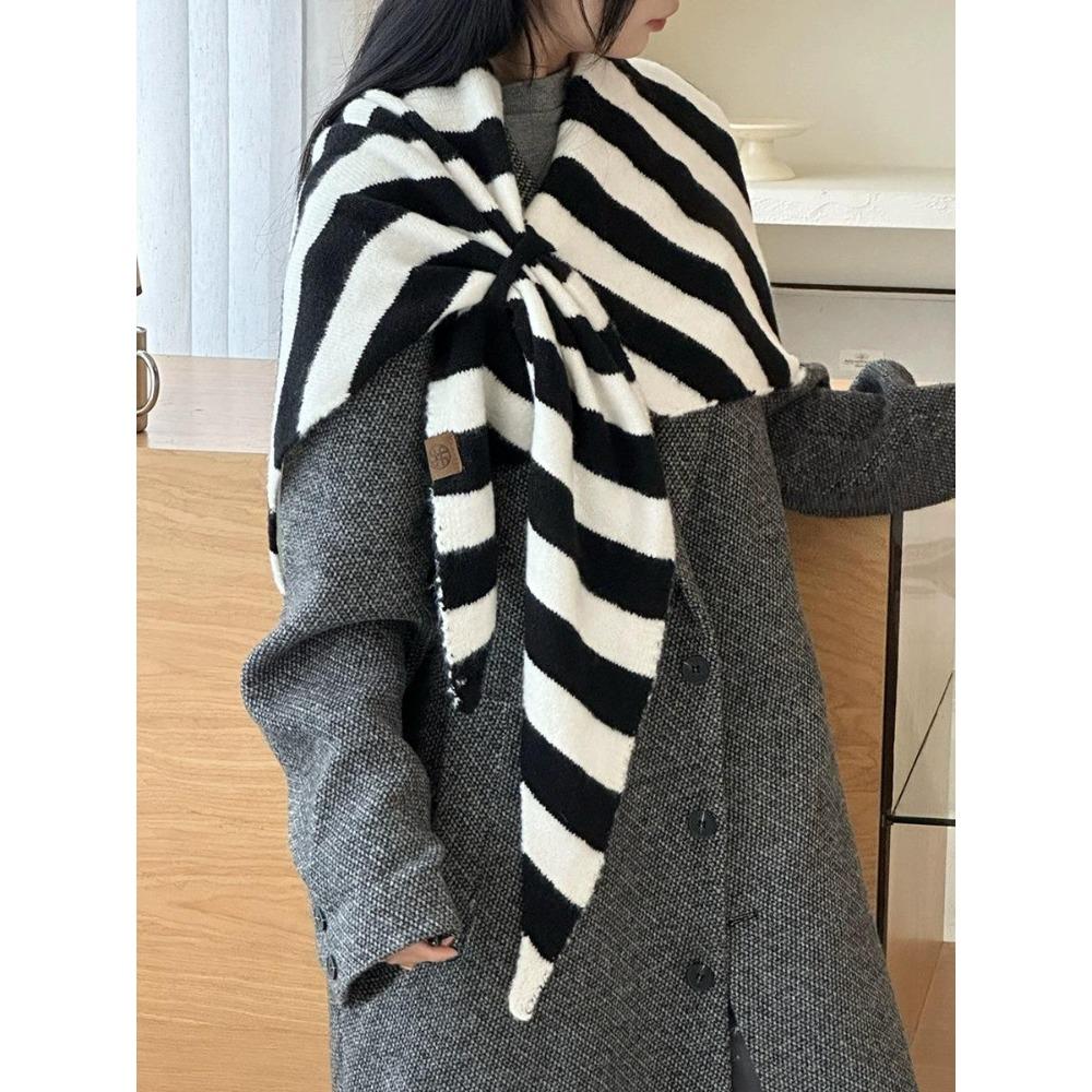 Eșarfă Triunghiulară din Lână Leneșă Pe Stradă Protecție Gât Femei și Eșarfă Caldă Șal Mare Culoare Solidă Aer Condiționat