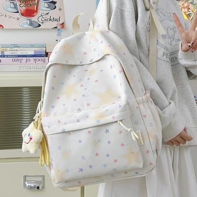 Schoolbag Star Backpack Female High Value Junior High School Students Korean Version Niche Large Capacity Lightweight Schoolbag Cute Backpack