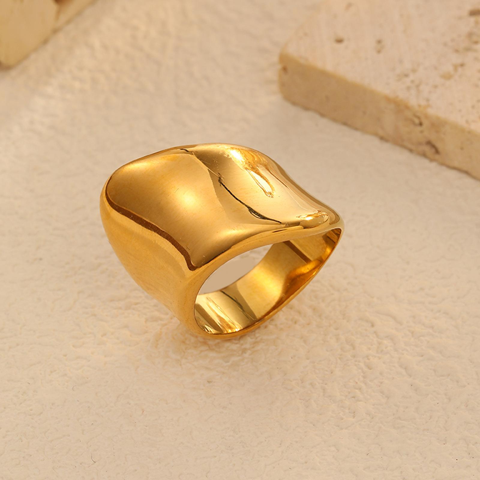 

Нишевый дизайн Кольцо из титановой стали Женская мода Высокий смысл Преувеличенное кольцо Золотое Не выцветающее кольцо Подруга 8