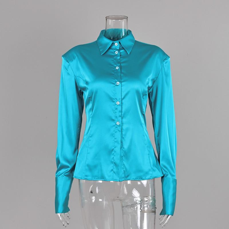 Elegant Satin Finish Button-Down Shirt With