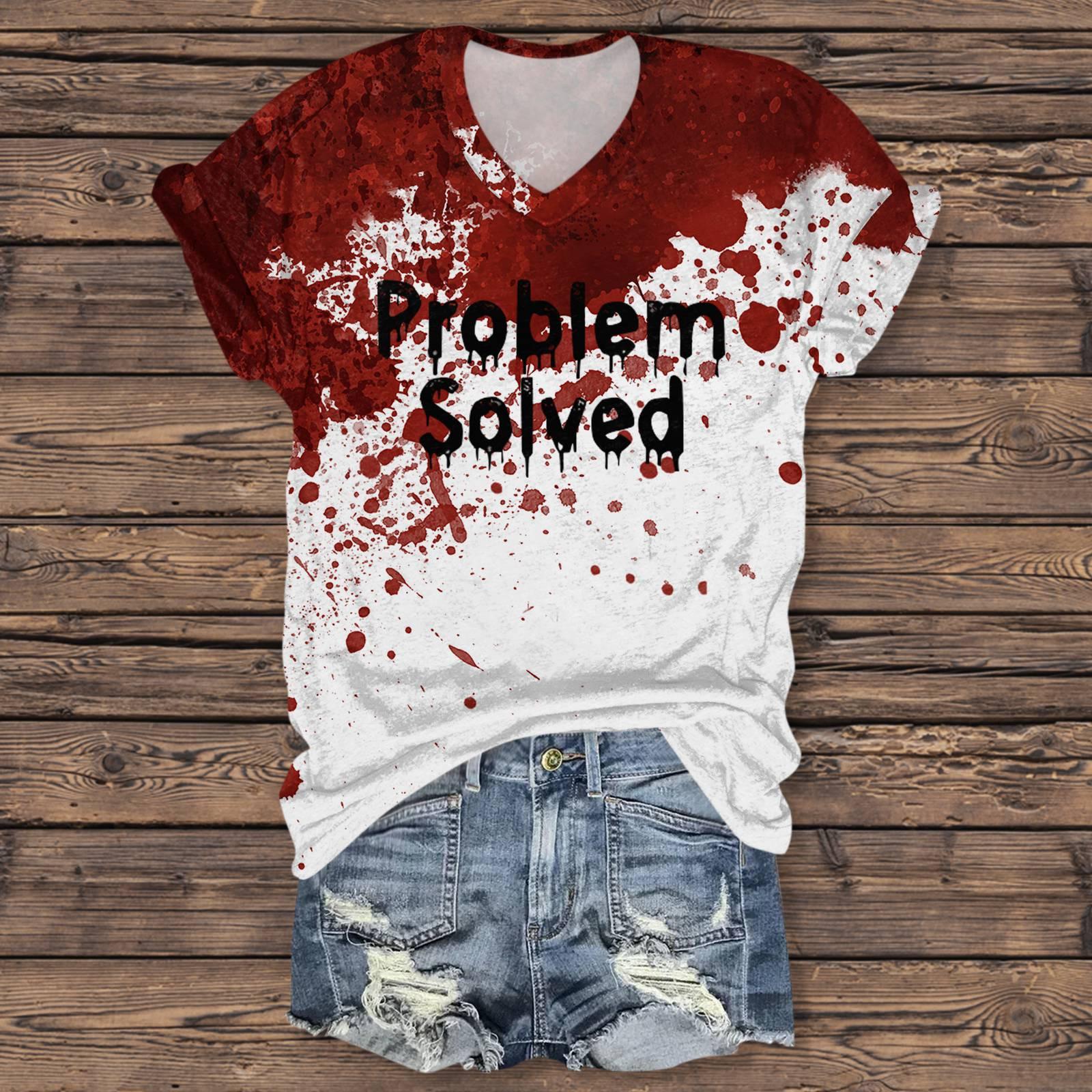 

Женская мода повседневная рубашка с рукавом три четверти и принтом букв на Хэллоуин XXL винный