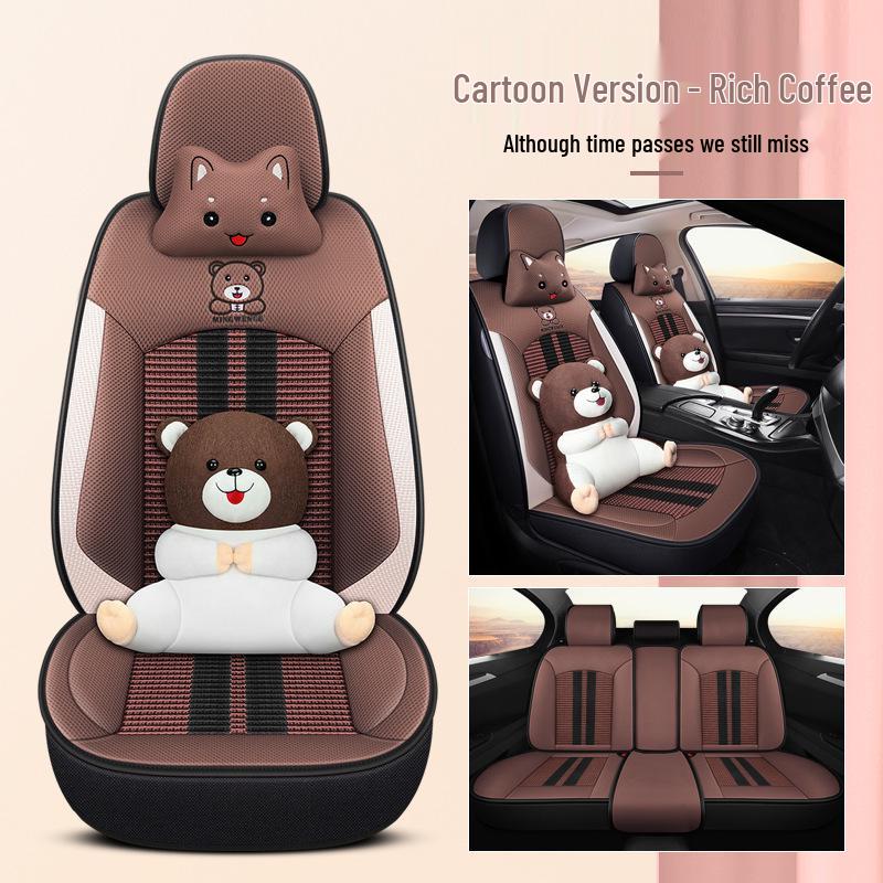 2021 Universal Ice Silk Bear Car Seat Cushion - All Seasons