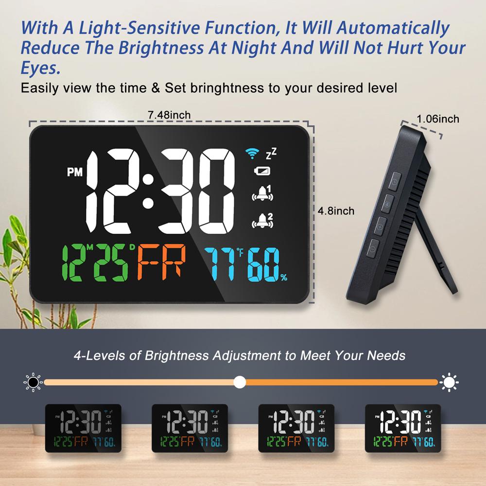 Weather Station Multi-function Alarm Clock Thermometer Hygrometer Tuya WiFi Smart Life Intelligent Desktop Clock Calendar