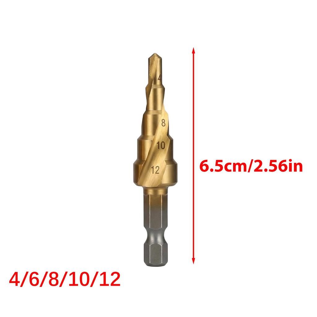 5/1PCS HSS Bearing Steel Step Drill Bit High Speed Steel Single Spiral 4-20 Cone Drill Bit Wood Metal Hole Cutter Drilling Tools