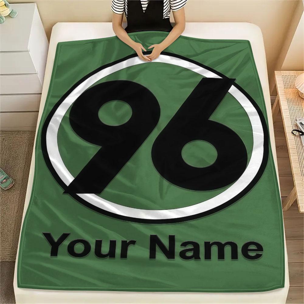 Custom Name,Hannover 96 Printed Flannel Blanket, soft throw for bedroom sofa, washable, Christmas present, great gift.