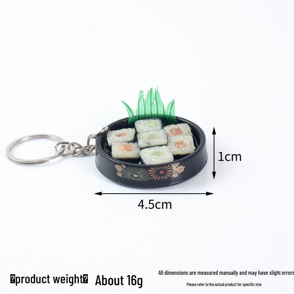 Japanese Sushi Plate Keychain Pendant - Sushi, Bento & Onigiri Model Toy