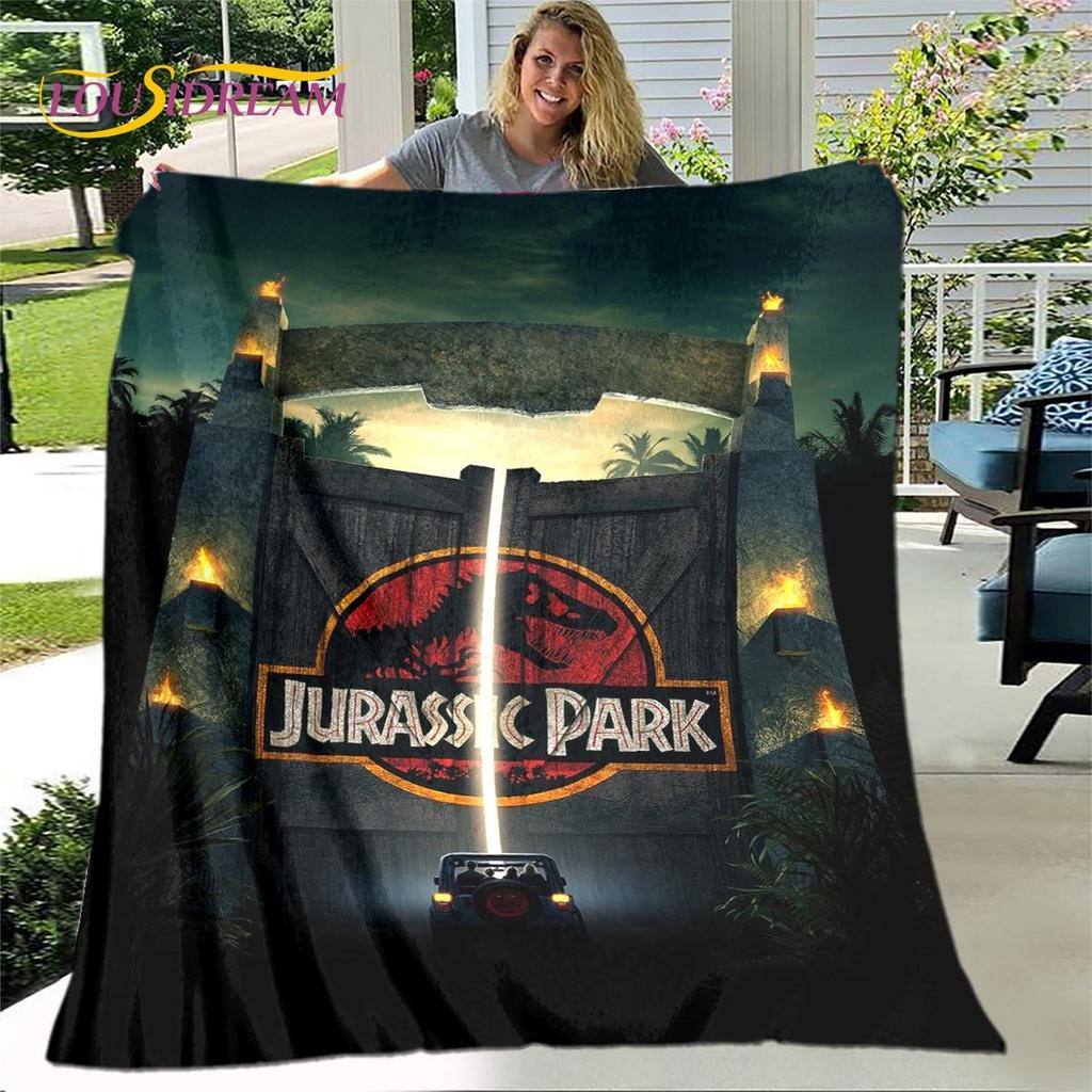 New Cartoon Jurassic Park Blanket,Flannel Blanket Throw Blanket,Soft Warm Blanket for Living Room Bedroom Beds Sofa Decor Gift