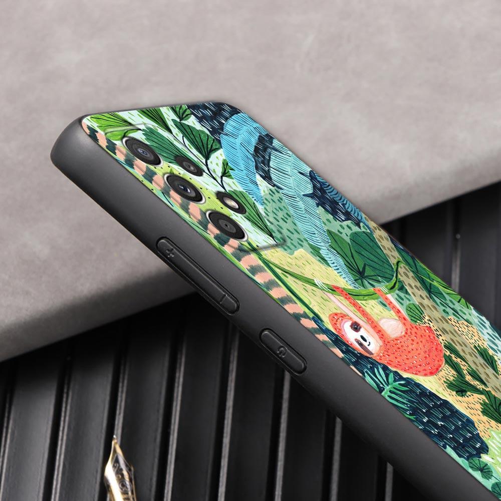 Jungle illustration Snake Cats Sloth Phone Case For Samsung Galaxy A57 A56 A37 A55 A36 A26 A54 A52 A35 A34 A25 A17 A16 A07 Cover
