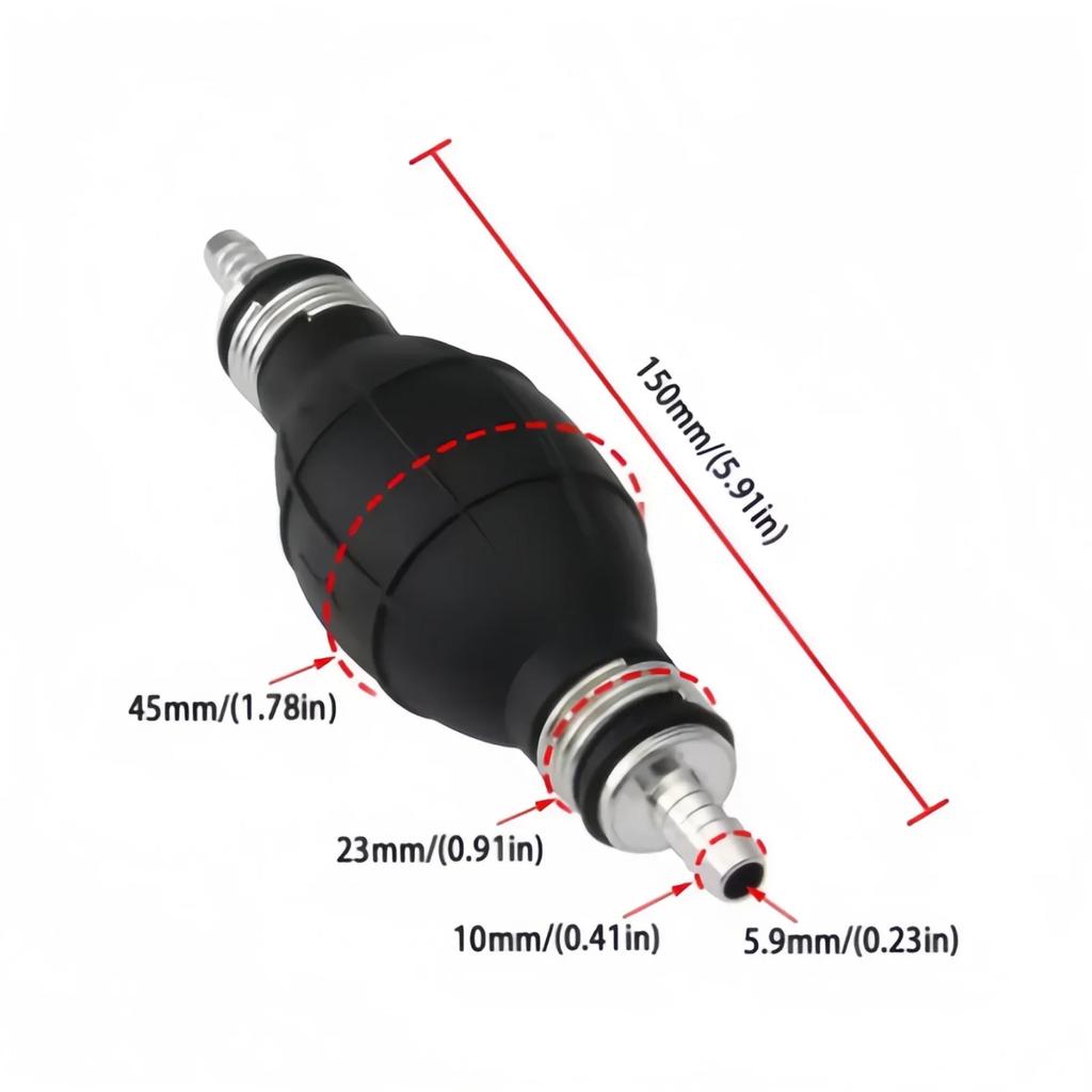 Gumová hliníková manuální palivová pumpa Ruční primer Olej Benzín Nafta Pumpa pro přenos kapalin 6mm/8mm/10mm/12mm