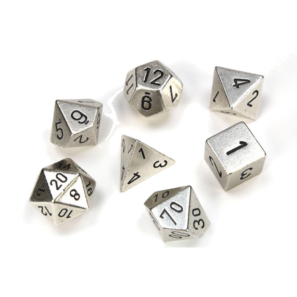 Metal Chessex Polyhedral 7-Die Set (Silver)