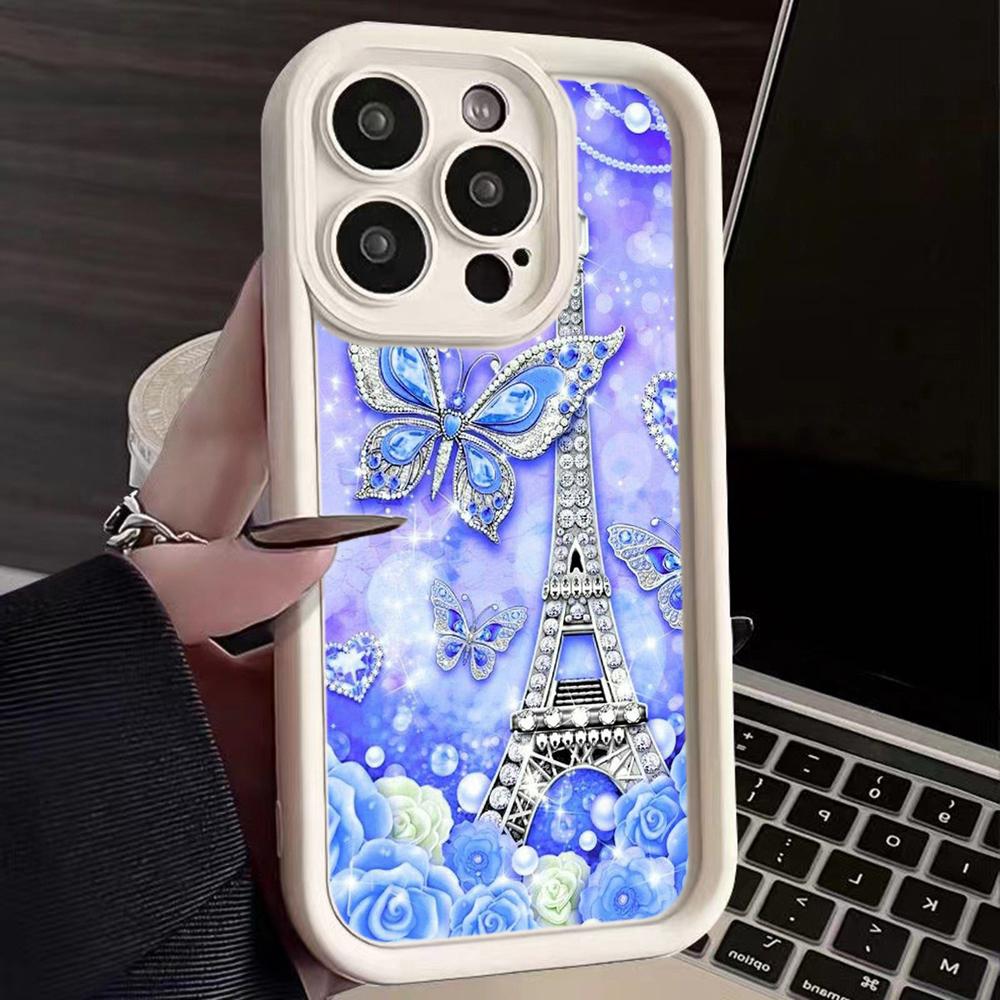 Angel Eye Soft TPU Phone Case for Samsung A05 A04 A10 A30 A13 A23 A53 A14 A24 A34 A54 A15 A25 A35 A55 S20 S23 FE S24 Ultra Ae62 Butterfly Eiffel Tower