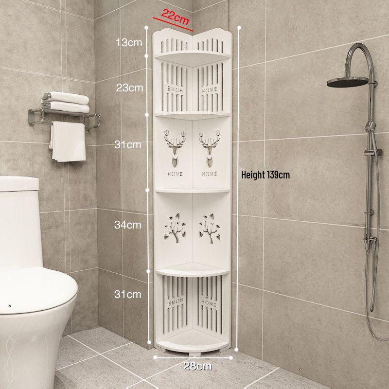 

Кутова полиця для зберігання у ванній кімнаті - Пластикова трикутна стійка для туалетного приладдя