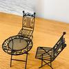 3 Pieces 1/12 Mini Outdoor Desk Chair Table Ornaments Scenes Miniature and for