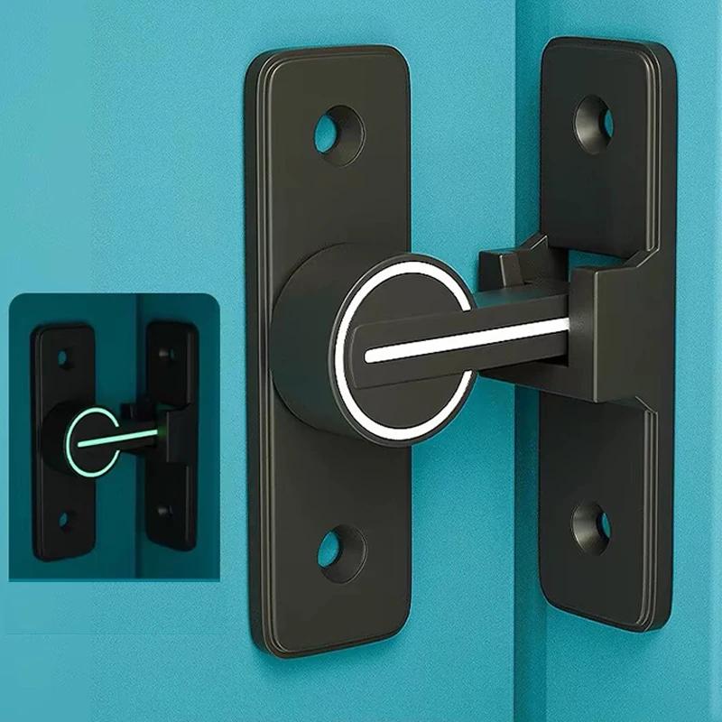 Privacy protection luminous door lock zinc alloy 90 degree sliding door lock heavy-duty barn door bolt