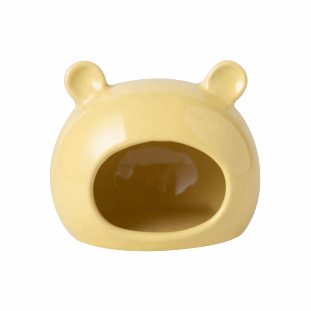 

Ceramics Hut Hamster Ceramic Nest Cheese Shape Hamster Cave Stable Hamster Bed Landscape Product жовтий