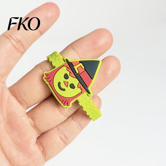 Black Cat Wrist Straps 8 Pcs Halloween Bracelets, Adjustable Soft PVC for Kids Adults, Flexible Wristbands Cartoon Pumpkin Witch Trick or Treat